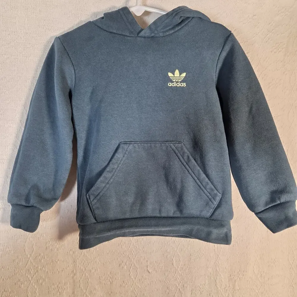 Adidas Toddler Tracksuit Set 3T Green Hoodie Sweatpants‎ Trefoil Logo Outfit